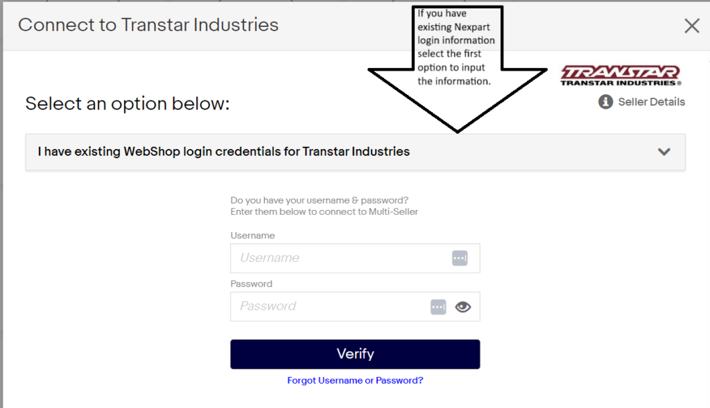 nexpart integration step 5 transend